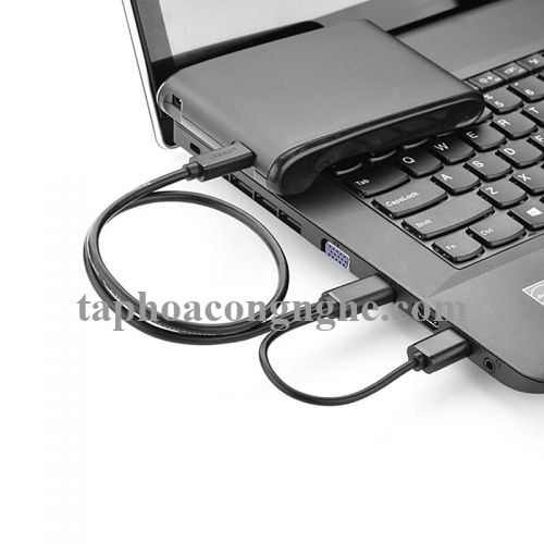 Ugreen 10346 0.5M màu Đen Cáp sạc truyền dữ liệu USB 2.0 sang MICRO USB có trợ nguồn USB US107 30010346